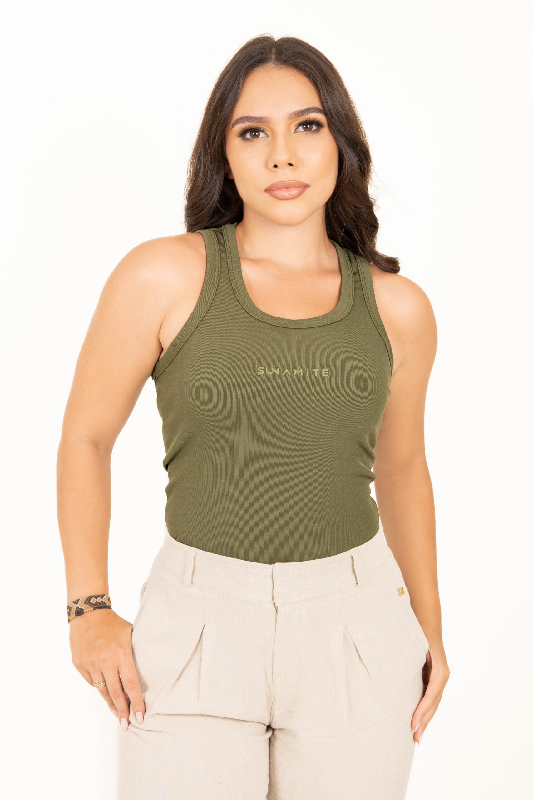 Top Anie - Verde militar
